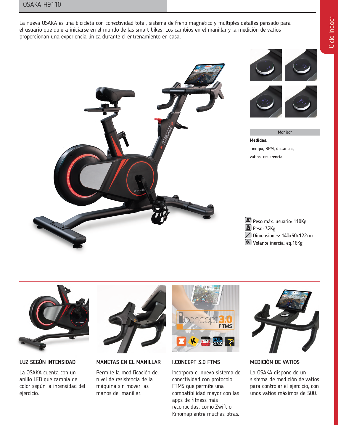 Bicicleta Ciclo Indoor BH OSAKA H9110 LA MADRILE A Bicicleta Ciclo Indoor BH OSAKA H9110 LA MADRILE A